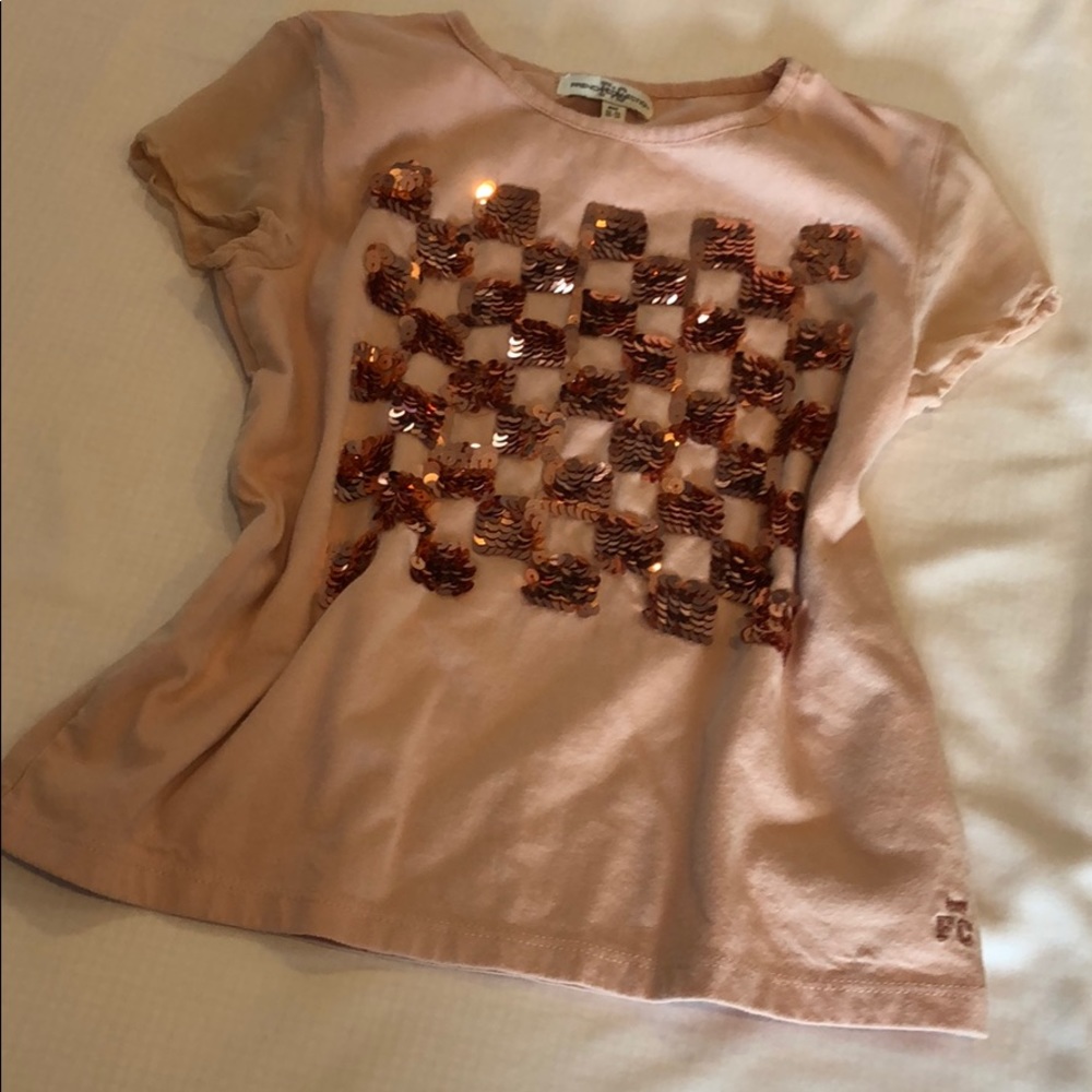 French Connection Sequins Tee Blush 8/9